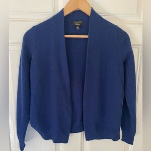 Charter Club cashmere French blue shawl collar cardigan, XS